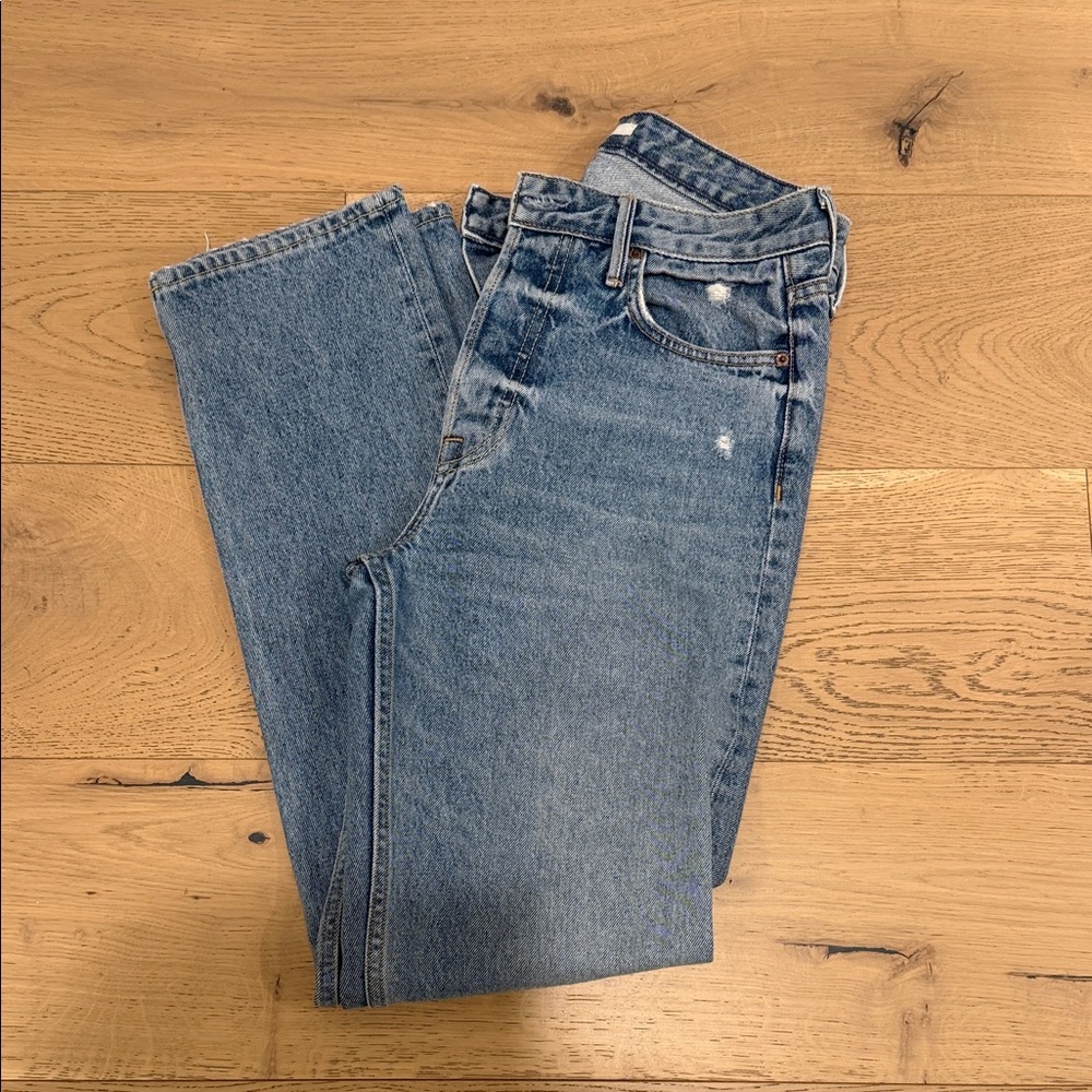 GRLFRND Helena Blue Straight Leg Jeans in Feel No Ways